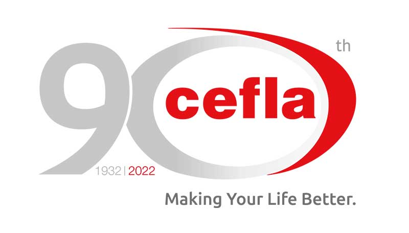 Logo Cefla 90 anniversario